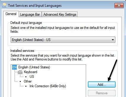 keyboard language change windows 7