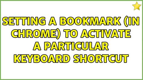 Keyboard Shortcut For Bookmarks In Chrome