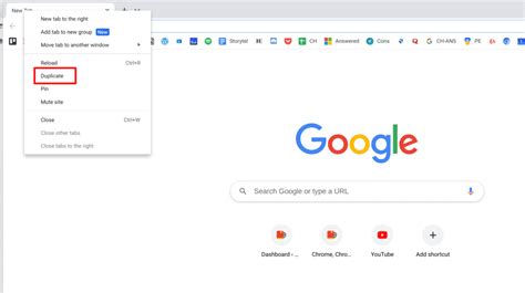 Keyboard Shortcut For Duplicate Tab Chrome