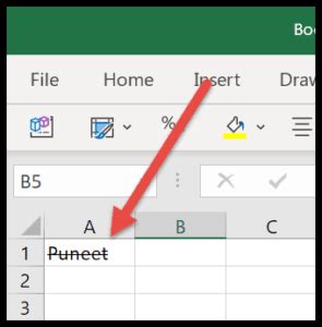 keyboard shortcut key for strikethrough in excel