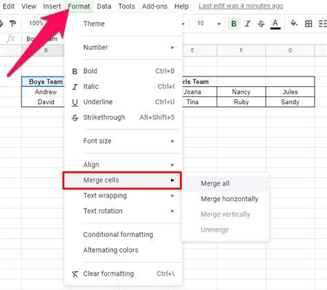How to Merge and Unmerge Cells in Google Sheets