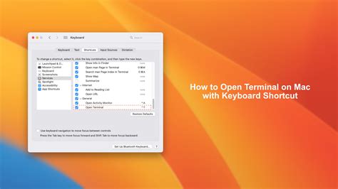 Keyboard Shortcut To Open Terminal In Mac