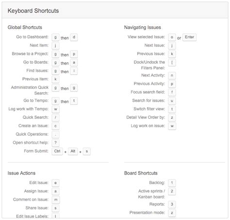Keyboard Shortcuts Jira Cloud
