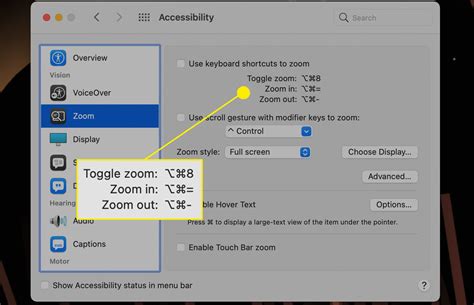 Keyboard zoom shortcut