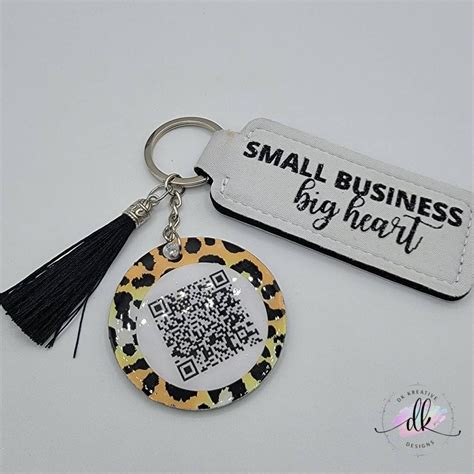 QR Code Keychain Business Cards Keychain Personalized Etsy