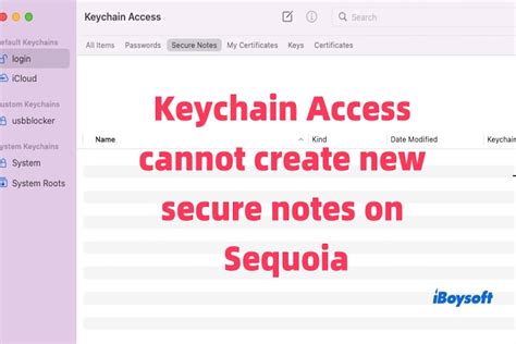 Keychain Access Secure Notes