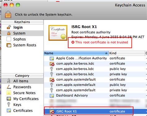 Keychain Access This Root Certificate Is Not Trusted