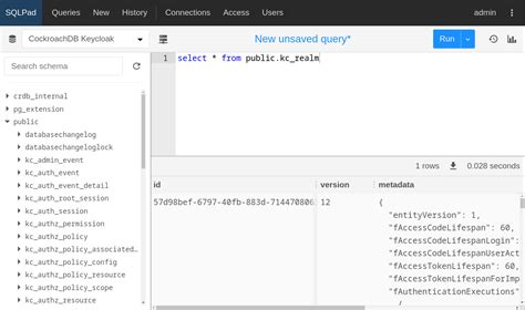 Keycloak Database Update Sql