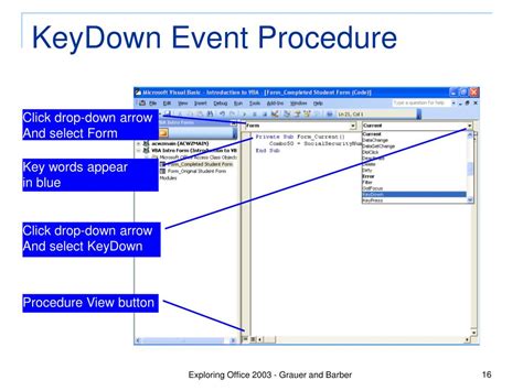 Keydown Event Vba
