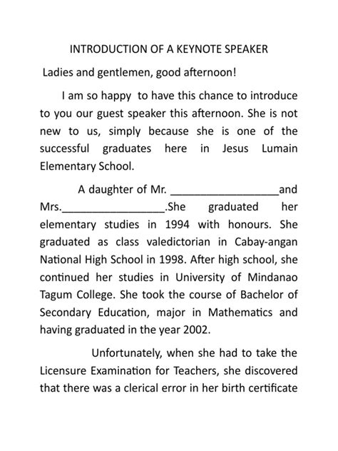 keynote speaker introduction example