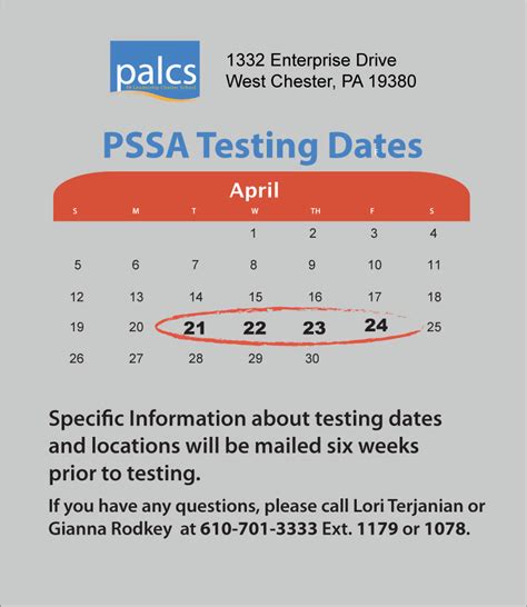 keystone and pssa exams testing dates