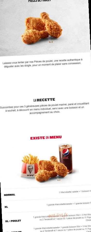 KFC Kuwait Menu and Meals Prices Website