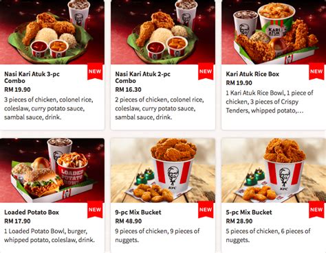 kfc malaysia menu delivery