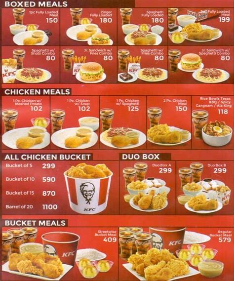 kfc menu online order philippines