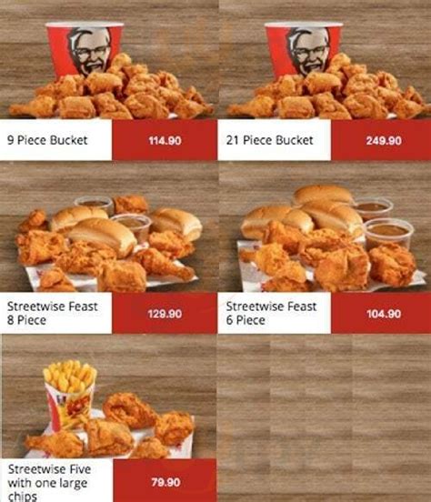 kfc menu south africa