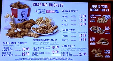 kfc menu uk and prices