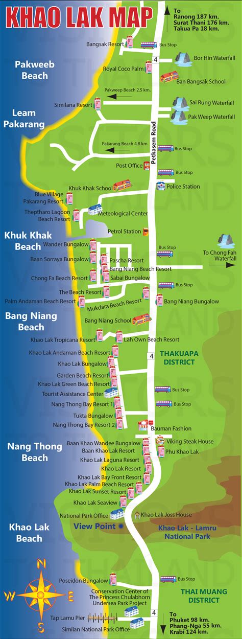 khao lak beach map