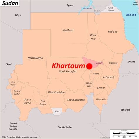 khartoum sudan on map