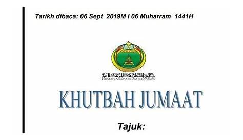 KHUTBAH JUMAAT 07 SAFAR 1442 / 25 SEPTEMBER 2020 - YouTube