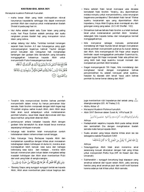 khutbah idul adha 2022 pdf