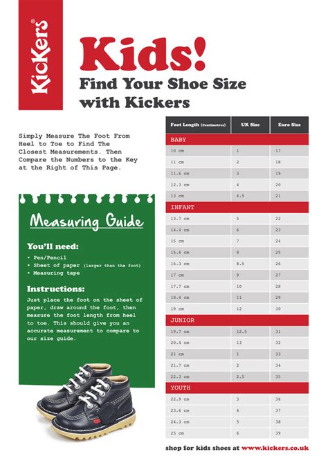 kickers size guide uk