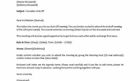Kickoff Meeting Email Template