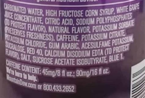 Kickstart Ingredient List