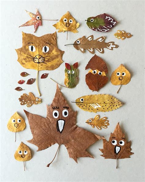 Kid Crafts Using Leaves
