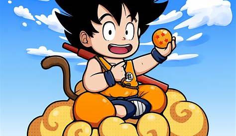 Kid Goku riding Nimbus by Peaceful-Tortoise on DeviantArt