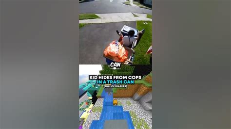 Kid Hides In Trash Can From Cops