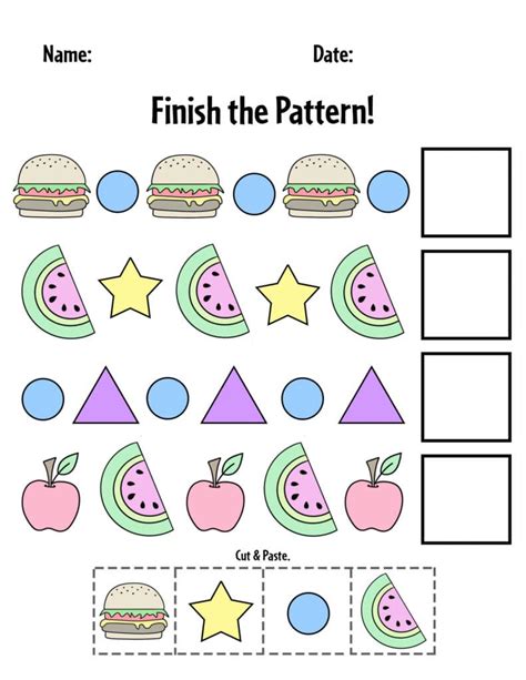 Kid Worksheets Pattern