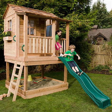 Children Playhouse Kids Play Fun Outdoor Garden Log Cabin