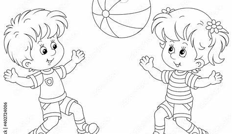 Royalty Free Two Football Boys Isolated Clip Art, Vector Images