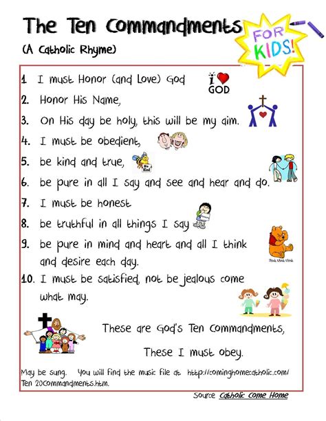 kids 10 commandments song
