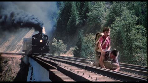 kids going over a train bridge movie