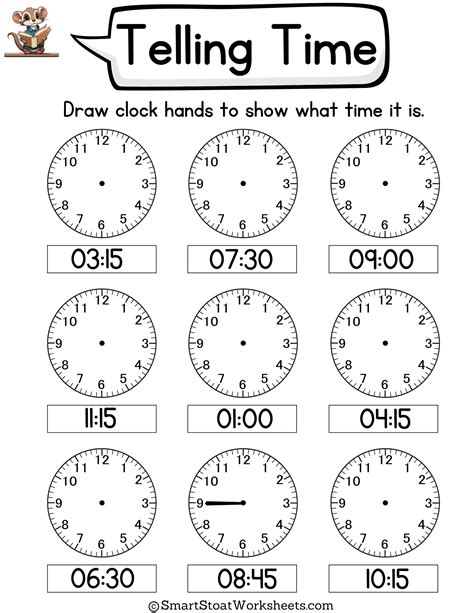 Kids Learning Time Worksheets
