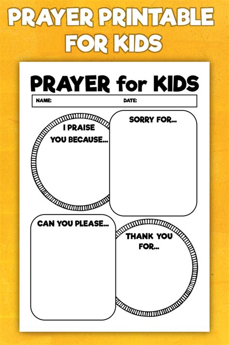 Kids Prayer Worksheet