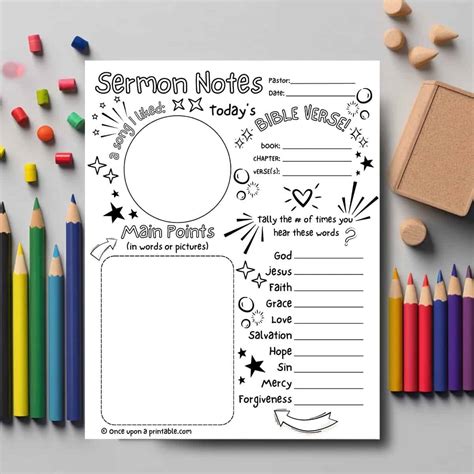 Kids Sermon Note Printable