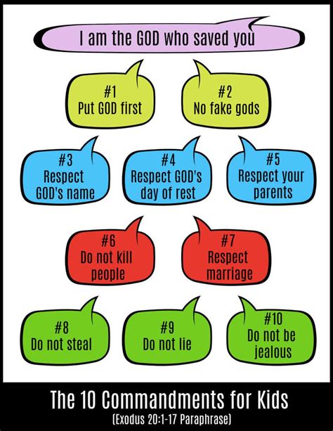 kids version 10 commandments