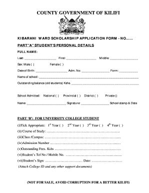 kilifi county scholarship form