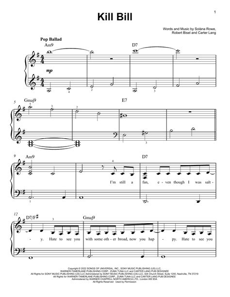 Kill Bill Piano Sheet
