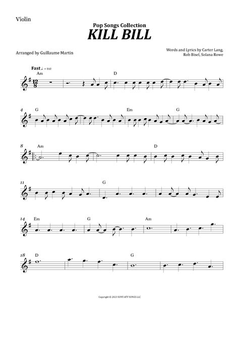 Kill Bill Sheet Music