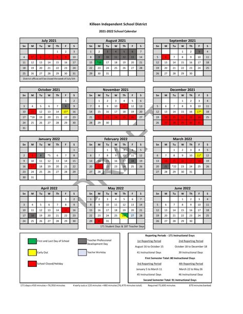 Killeen Isd Calendar 202223 Printable Word Searches