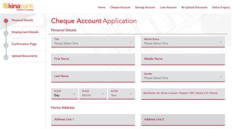 kina bank new business account application