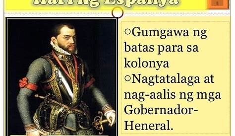 Sino ang kinatawan ng hari ng Espanya sa Pilipinas?A.)Cabeza De