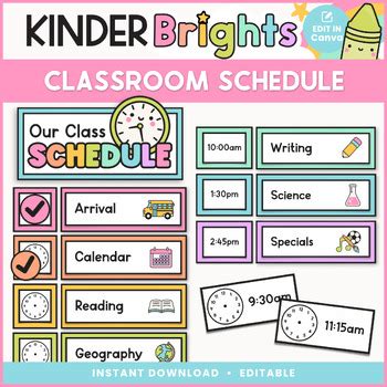 Kinder Daily Schedule Printable