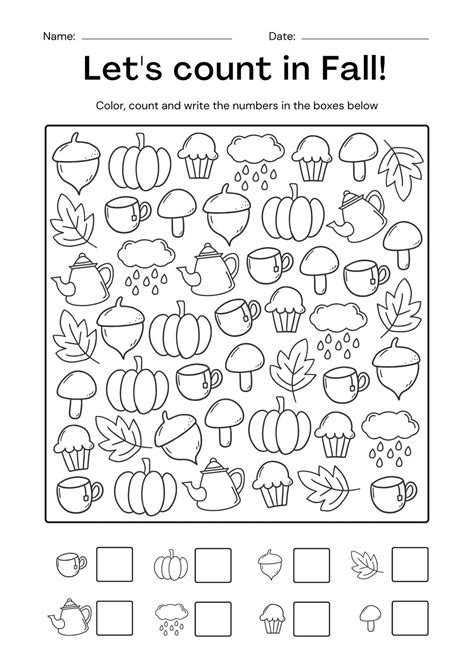 Kindergarden Printables For Fall