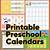 kindergarten calendar printable