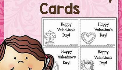 Kindergarten Printable Valentines Day Cards To Color