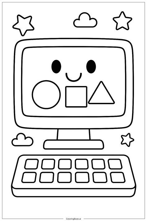 Kindergarten Computer Coloring Pages